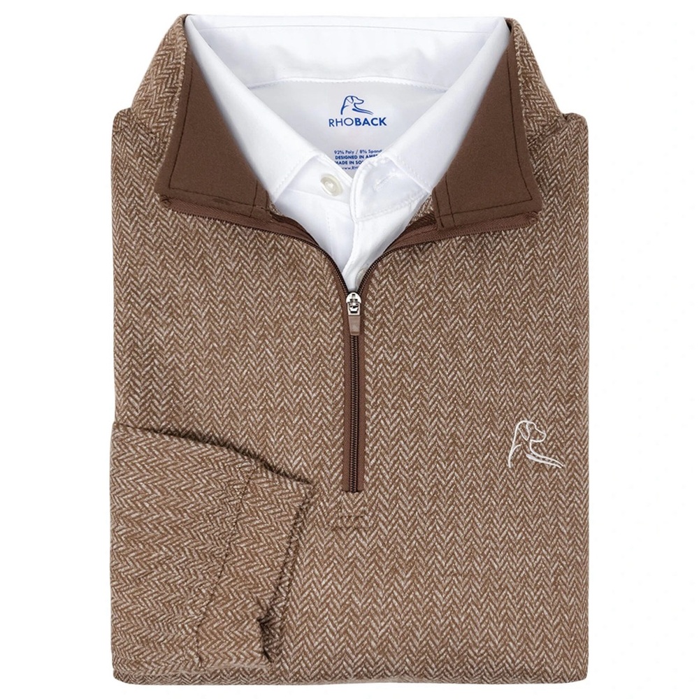 Rhoback Herringbone Jacquard Performance Q-Zip